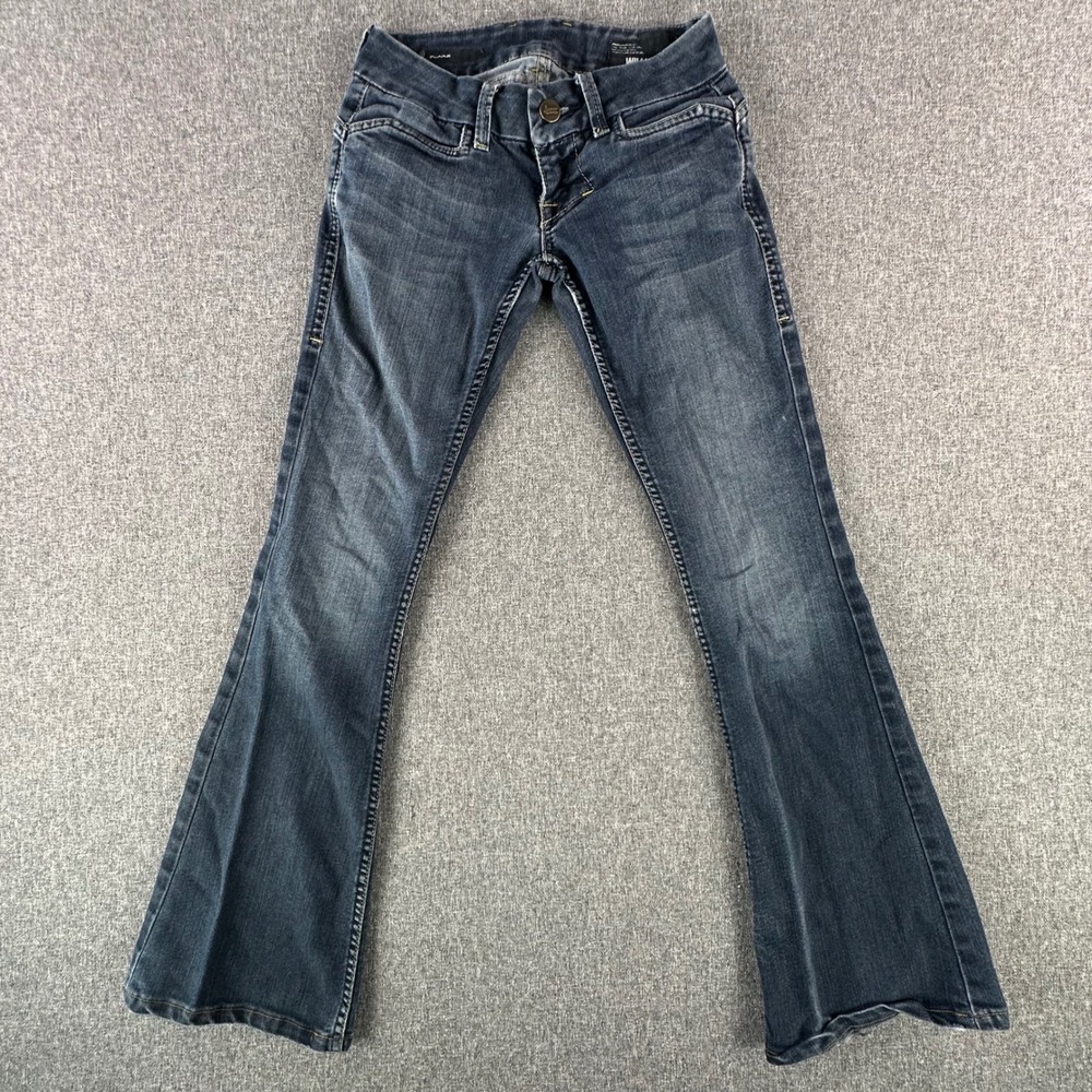 William Rast Jeans Women 23 Flare R5101YY 917 Blue Contrast Stitching